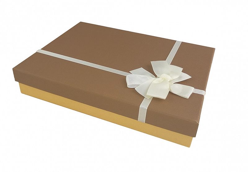 Коробка подарочная "Блеск" Золотой с бантом