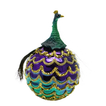 Елочная игрушка "Павлин на шаре", в подарочной упаковке