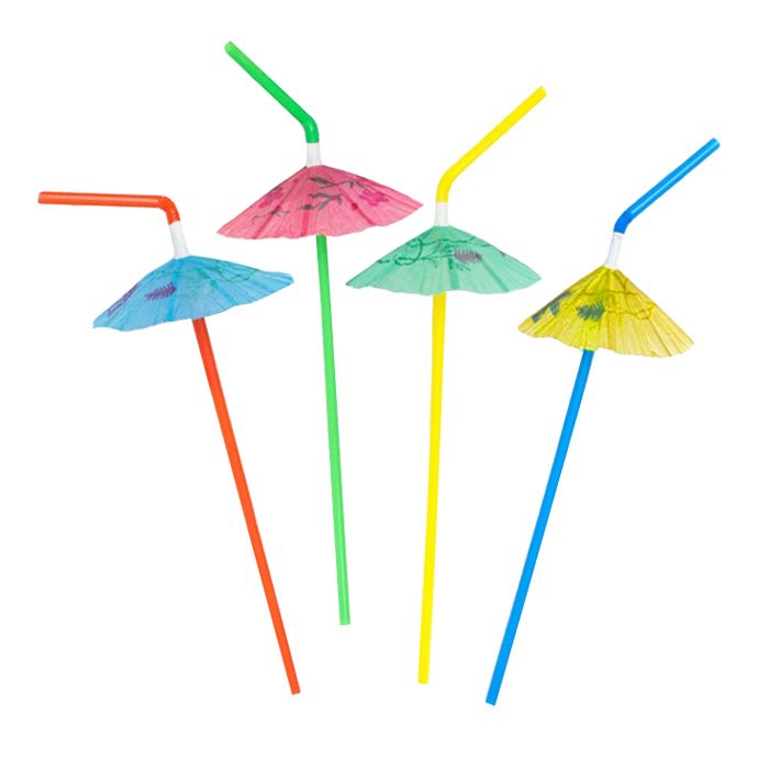 Трубочки для коктейля одноразовые "Зонтики"