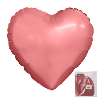 Сердце Кармин в упаковке, фольгированный шар