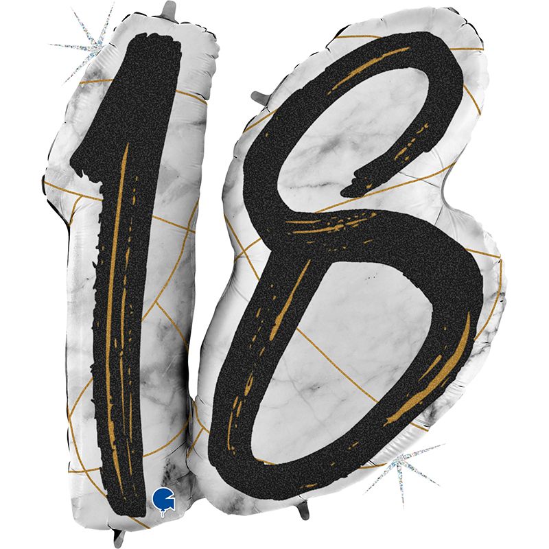 Цифра "18" Мрамор Чёрный