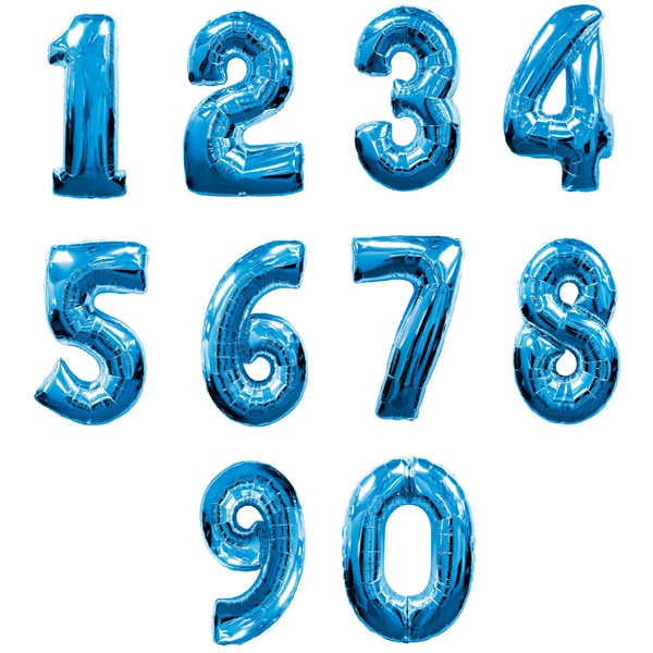 Цифра 8 Синяя в упаковке / Eight, фольгированный шар
