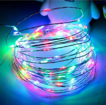 Светодиодная гирлянда RGB "Роса" Мульти с таймером и пультом / 10м, 100 светодиодов / 1 шт. /