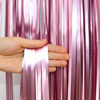 Занавес матовый "Дождик" Нежно-розовый 