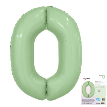 Цифра 0 Олива SLIM в упаковке, фольгированные шары