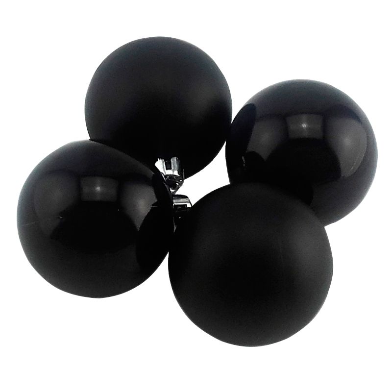 Новогодние шары Черные (2 перламутровых и 2 матовых)
