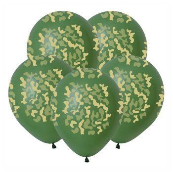 Камуфляж, Темно-зеленый Пастель, латексный шар