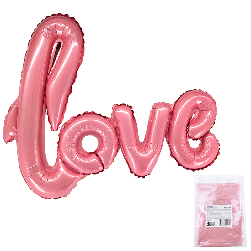 Надпись "LOVE" Розовая в упаковке