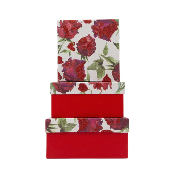 Набор подарочных коробок 3 в 1 "Красные розы"