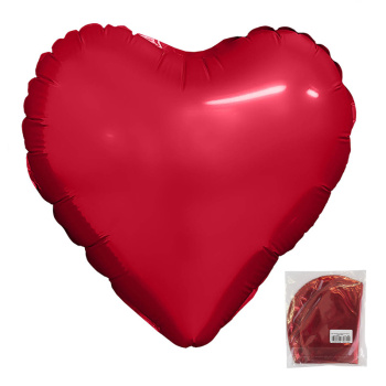 Сердце Красный в упаковке, фольгированный шар