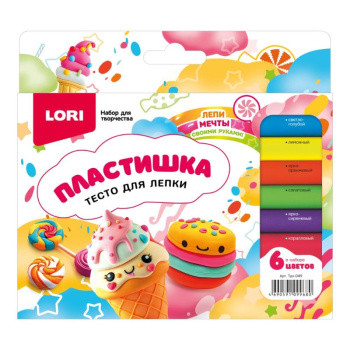 Тесто для лепки. Пластишка 6 цветов
