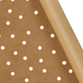 Крафт-бумага "Белый горох" / рулон