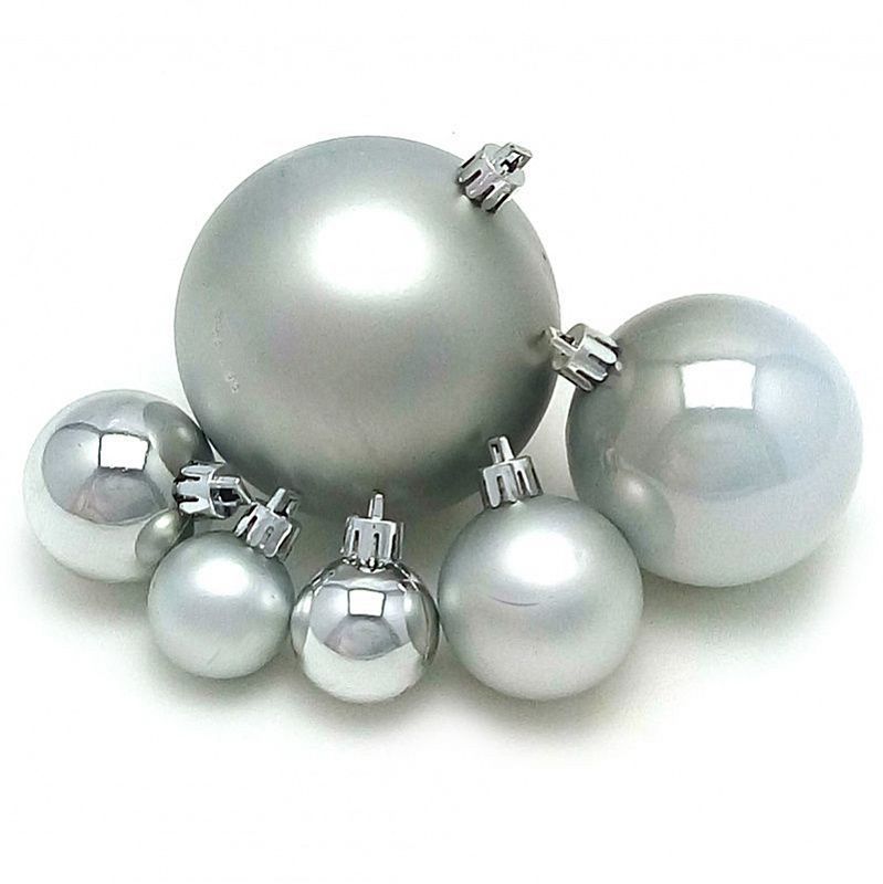 Новогодние шары Серебряные (3 перламутровых и 3 матовых)