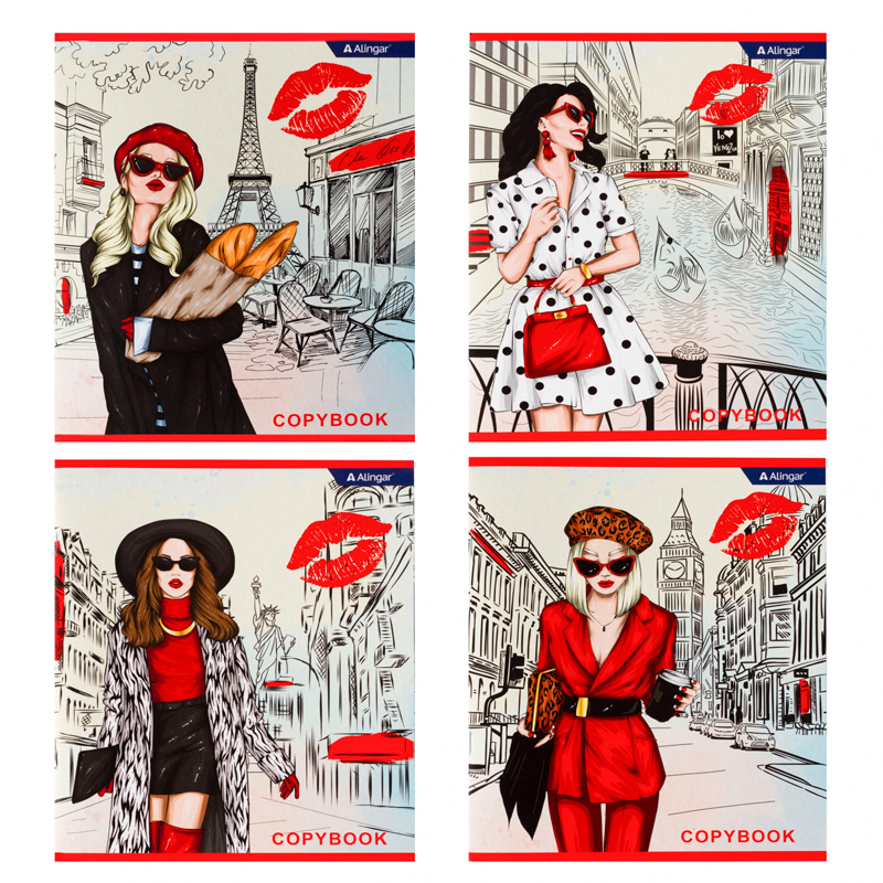 Тетрадь "Girls in the city", 48 л., клетка