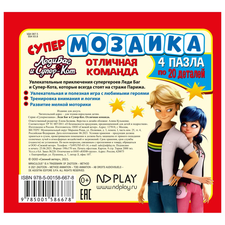Супермозаика "Леди Баг и Супер-Кот" Отличная команда