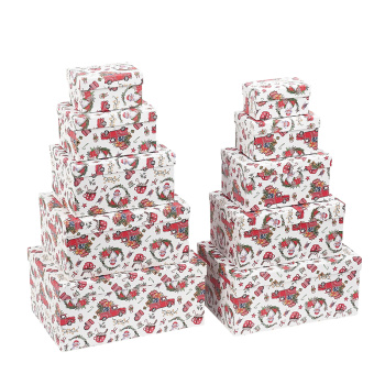 Набор подарочных коробок 9 в 1 "Новогодняя машина с подарками" УЦЕНКА