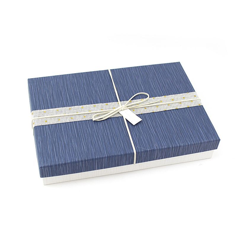 Коробка подарочная "Сюрприз" Синий с лентой