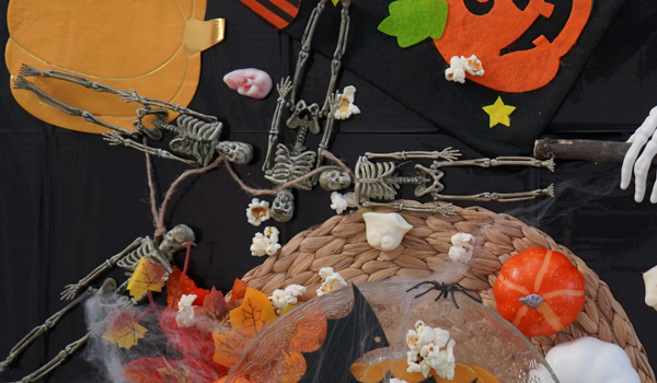 Сервировка стола с тыквами