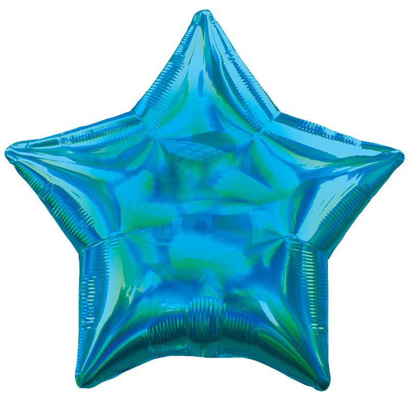 Звезда Синий Перламутр / Iridescent Cyan, фольгированный шар