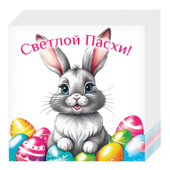 Салфетки Гармония цвета "Пасхальный кролик" однослойные