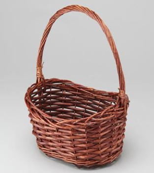 Корзина плетеная с ручкой. Ива, коричневый