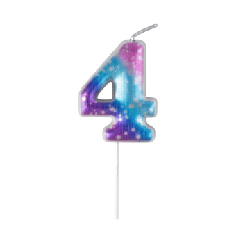 Свеча тортовая цифра 4 "Космос"