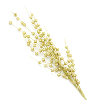 Ветка с ягодами искусственная Золотая