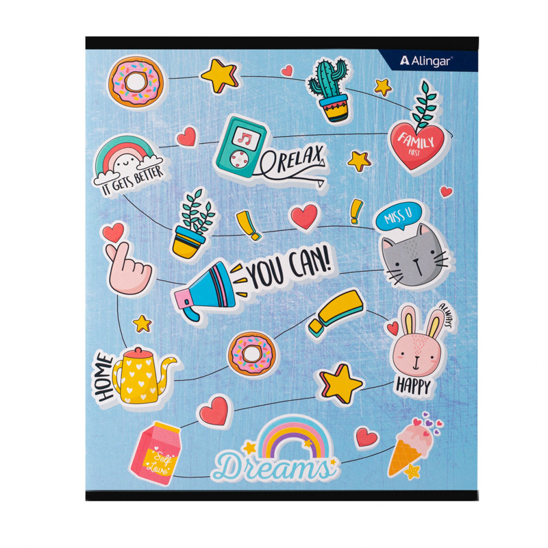 Тетрадь "Stickers and badges", 48 л., клетка