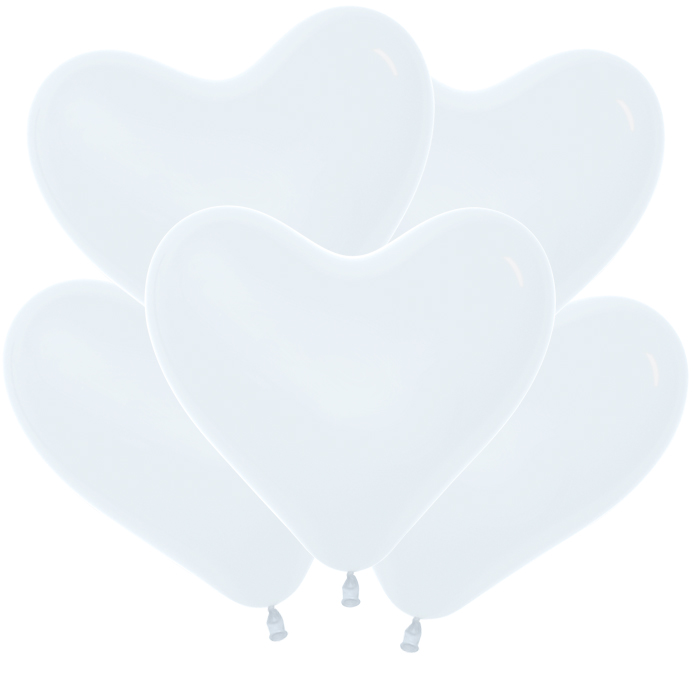 Сердце Белый, Пастель / White, латексный шар