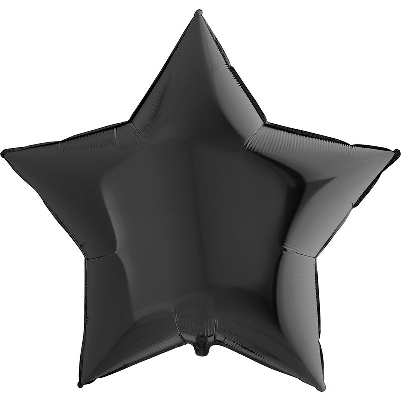Звезда Черный / Black, фольгированный шар