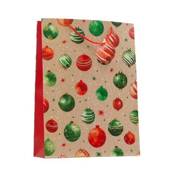 Пакет подарочный "С новым годом! Шарики новогодние. Крафт"