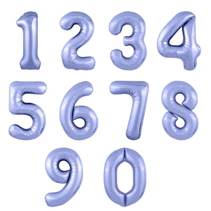 Цифра 3 Фиолетовая пастель Slim в упаковке, фольгированный шар