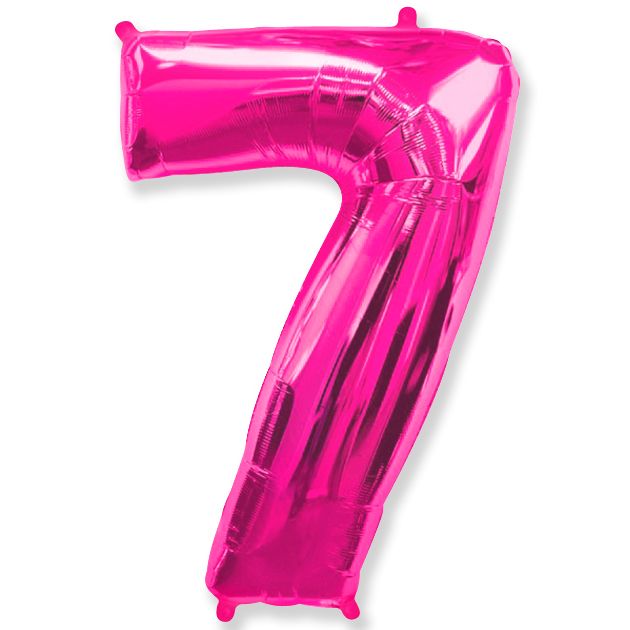 Цифра 7 Фуксия / Seven, фольгированный шар
