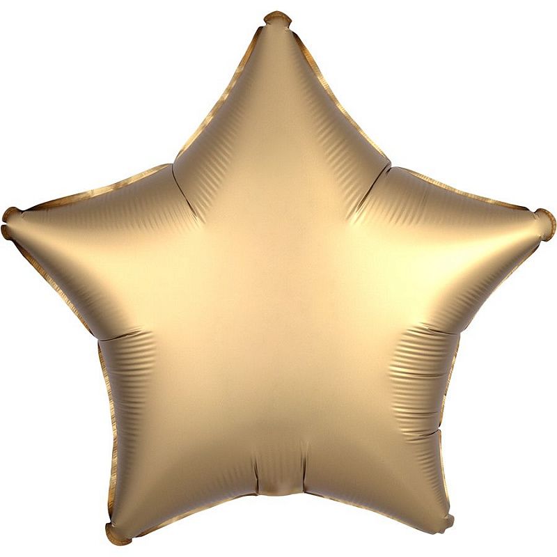 Звезда Золото Сатин Люкс в упаковке / Satin Luxe Gold, фольгированный шар