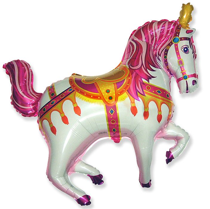 Нарядная лошадь (фуксия), фольгированный шар