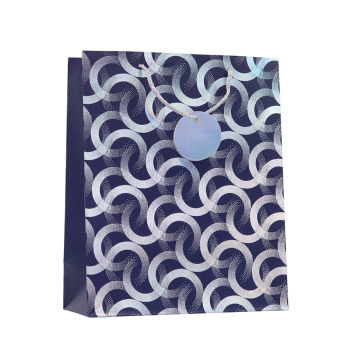 Пакет подарочный "Геометрия голография. Синий стиль"