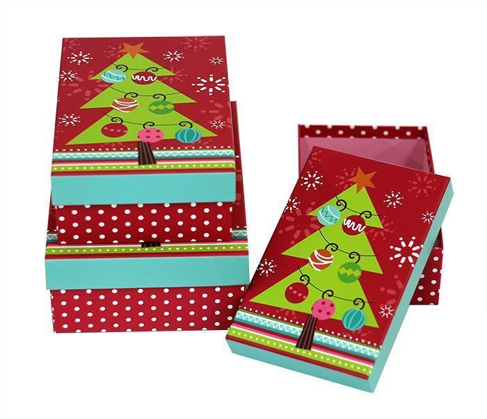 Набор подарочных коробок 3 в 1 "Новогодняя елочка"