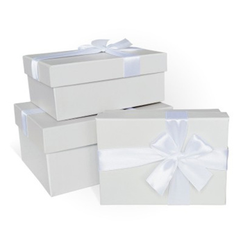 Набор подарочных коробок 3 в 1 с бантом, ореховый матовый