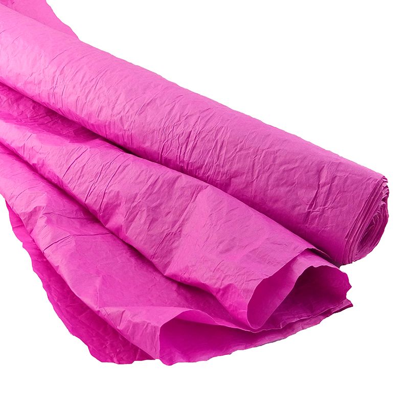 Бумага упаковочная Эколюкс (жатая) матовая Темно-розовая