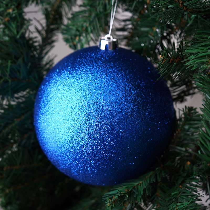 Новогодние шары Синие с глиттером