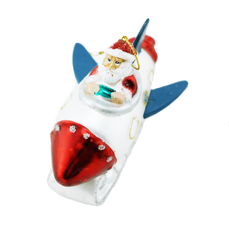 Елочная игрушка "Дед Мороз на ракете", в подарочной упаковке