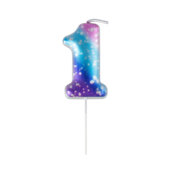 Свеча тортовая цифра 1 "Космос"