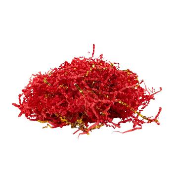 Наполнитель для коробок Бумажный и Металлический, Красный-Золотой