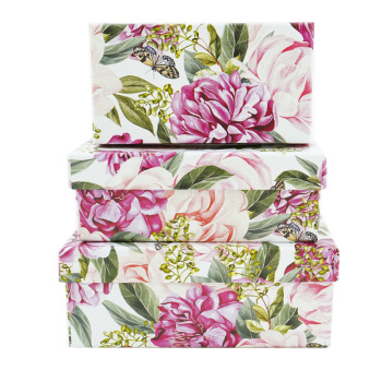 Набор подарочных коробок 3 в 1 "Пионы"