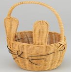 Корзина плетеная с ручкой "Заяц". Ротанг, Натуральный