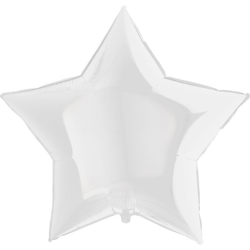 Звезда Белый / White, фольгированный шар