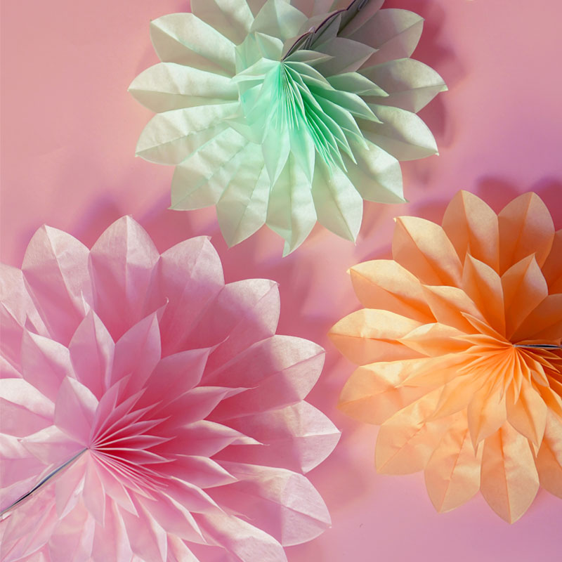 Декоративное украшение "Цветы" Макаронс, нежно-розовый, мятный, персик 