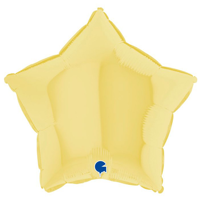 Звезда Желтый Пастель / Matte Yellow, фольгированный шар