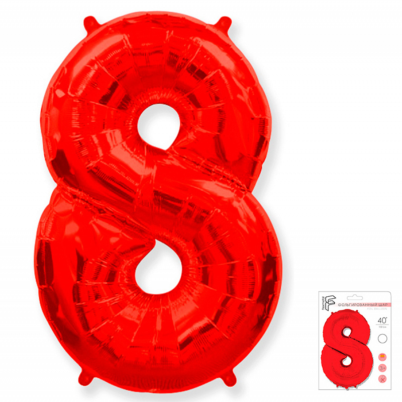 Цифра "8" Красный в упаковке / Eight (НДС 20%)