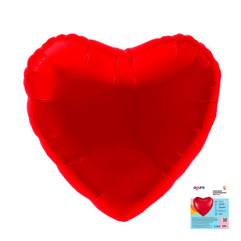 Сердце Красный в упаковке, фольгированный шар